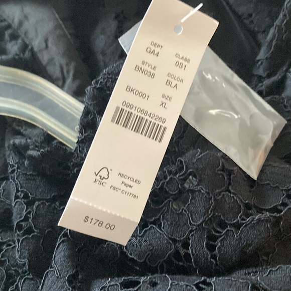 NWT J. Crew black lace ruffle neck dress XL - Picture 6 of 12